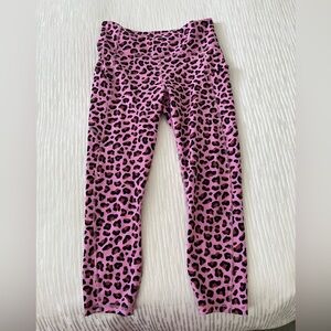 Fabletics Pure Luxe Pink Leopard Print Leggings